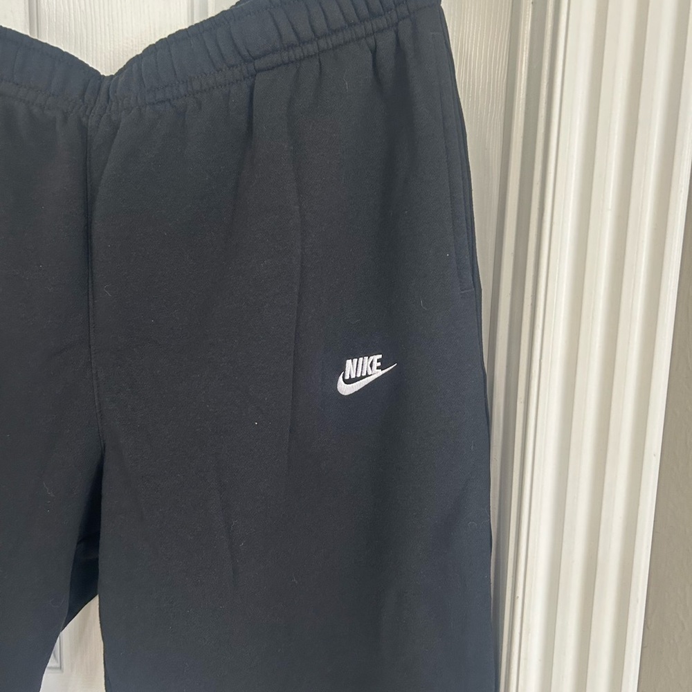 Nike Black Sweat Joggers with White Swoosh Logo - Picture 2 of 8